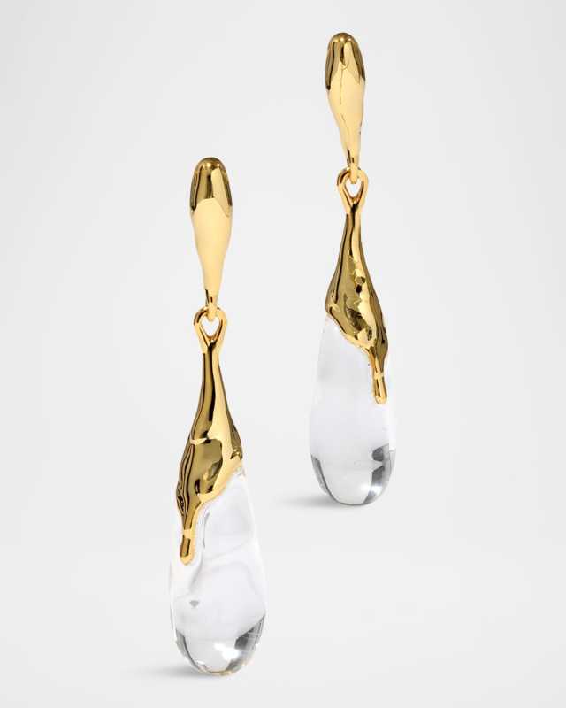 Liquid Lucite Teardrop Post Earrings